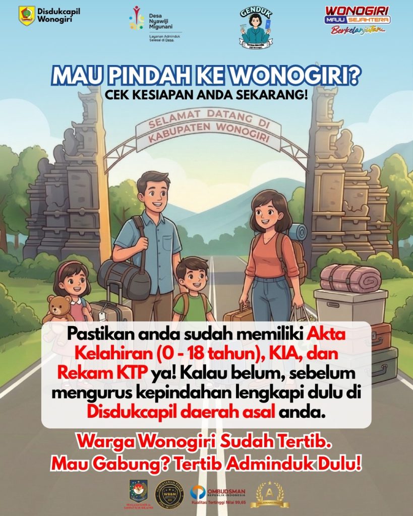 SAUDARA SE-SIAK INDONESIA, MARI PASTIKAN TERTIB ADMINDUK SEBELUM PINDAH TEMPAT!